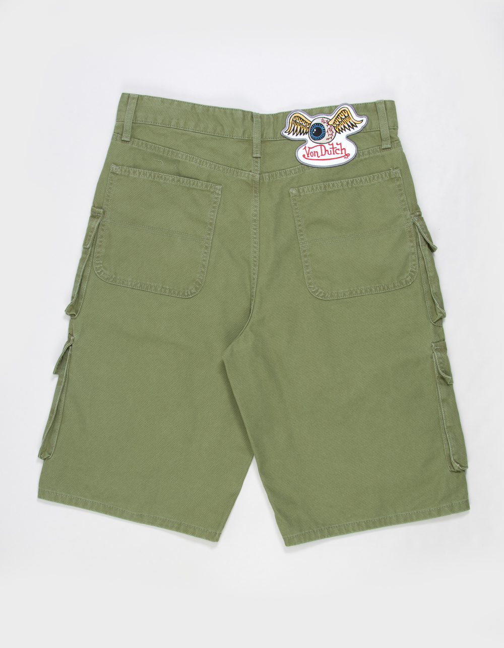 VON DUTCH Devil Mens Cargo Jorts - OLIVE