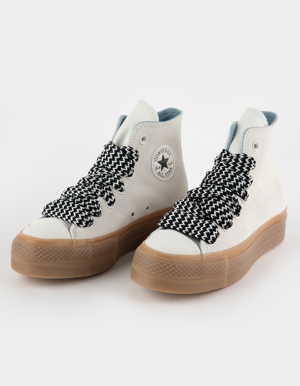 CONVERSE Chuck Taylor All Star Lift Platform Suede Womens High Top Shoes - OFF WHITE