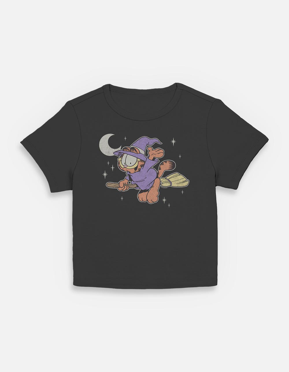GARFIELD Witch Costume Womens Baby Tee - BLACK