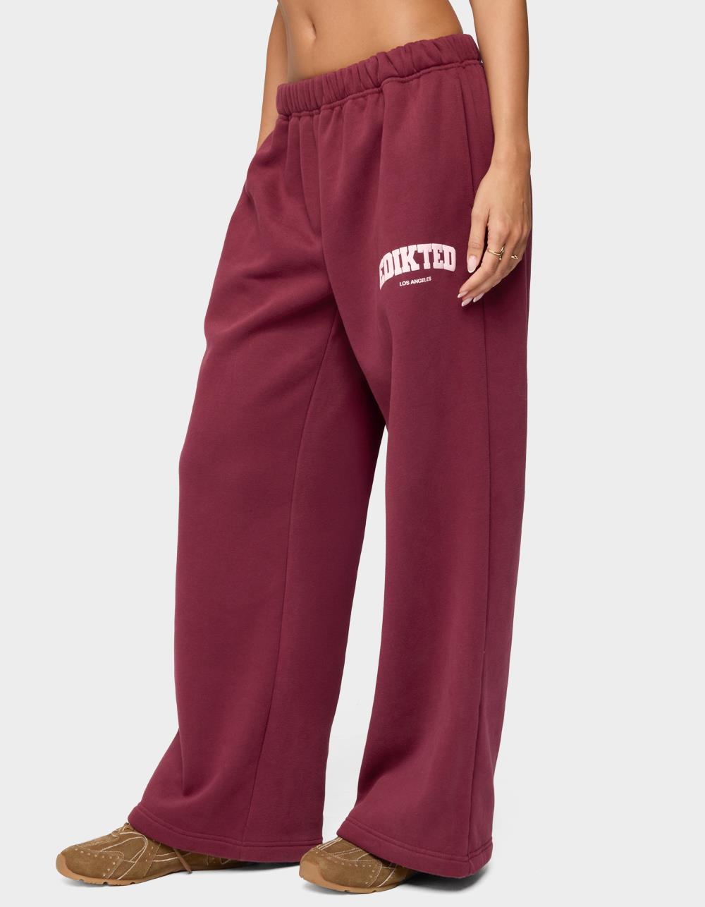 Edikted LA Sweatpants - DK RED