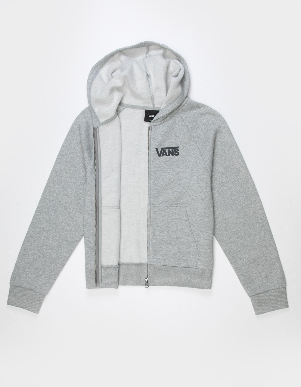 VANS Retro Girls Zip-Up Hoodie - HEATHER GRAY