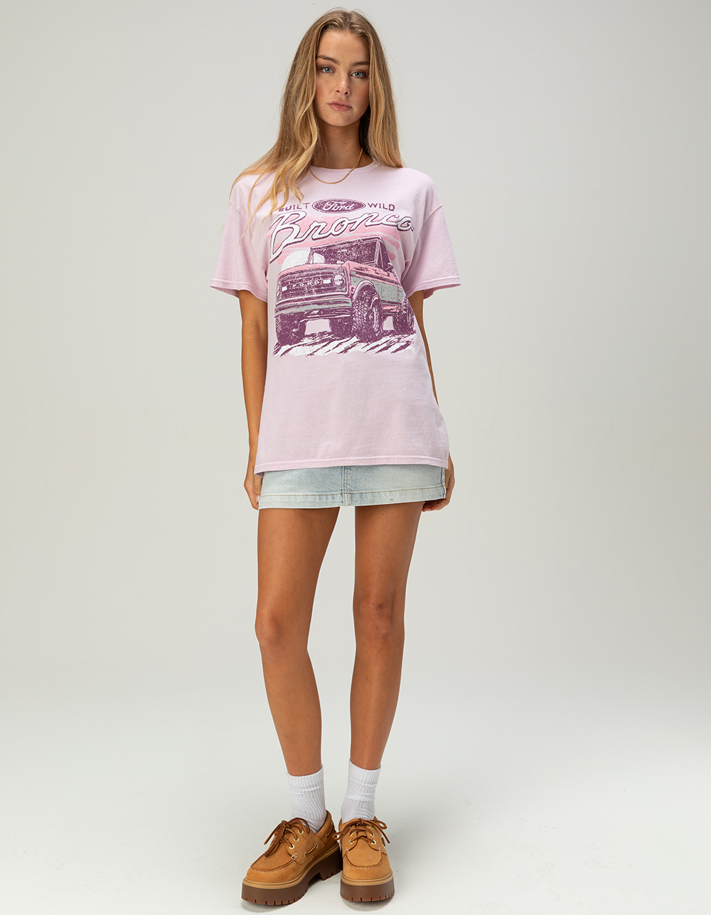FORD Bronco Womens Boyfriend Tee - PINK