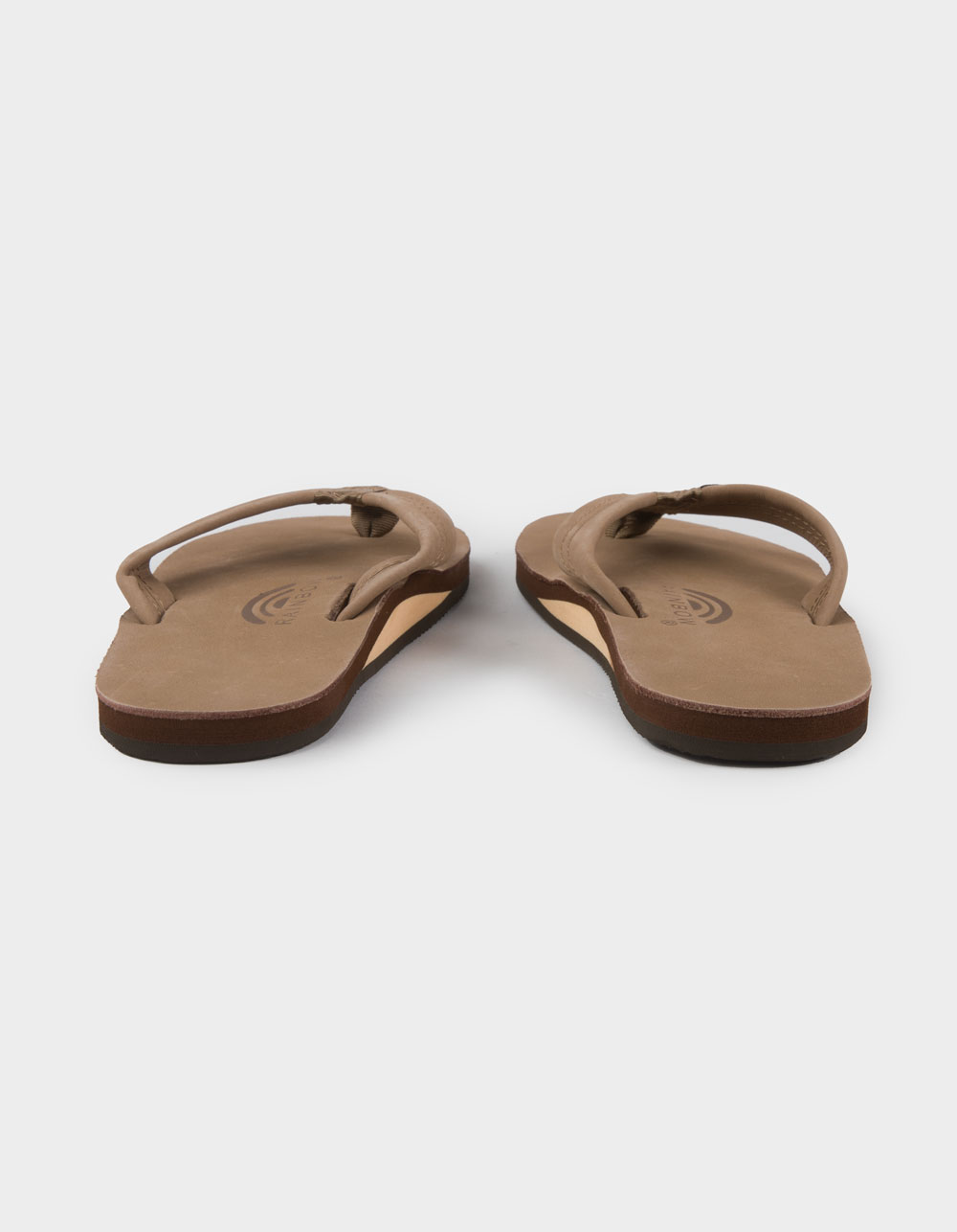 RAINBOW Premium Leather Mens Flip Flops - BROWN