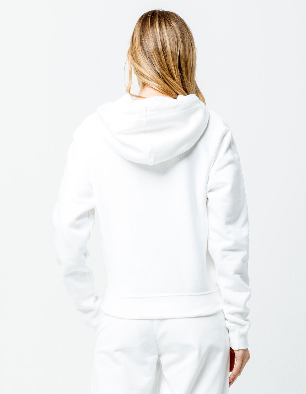 CHAMPION Reverse Weave Chenille Script White Womens Hoodie image number 2
