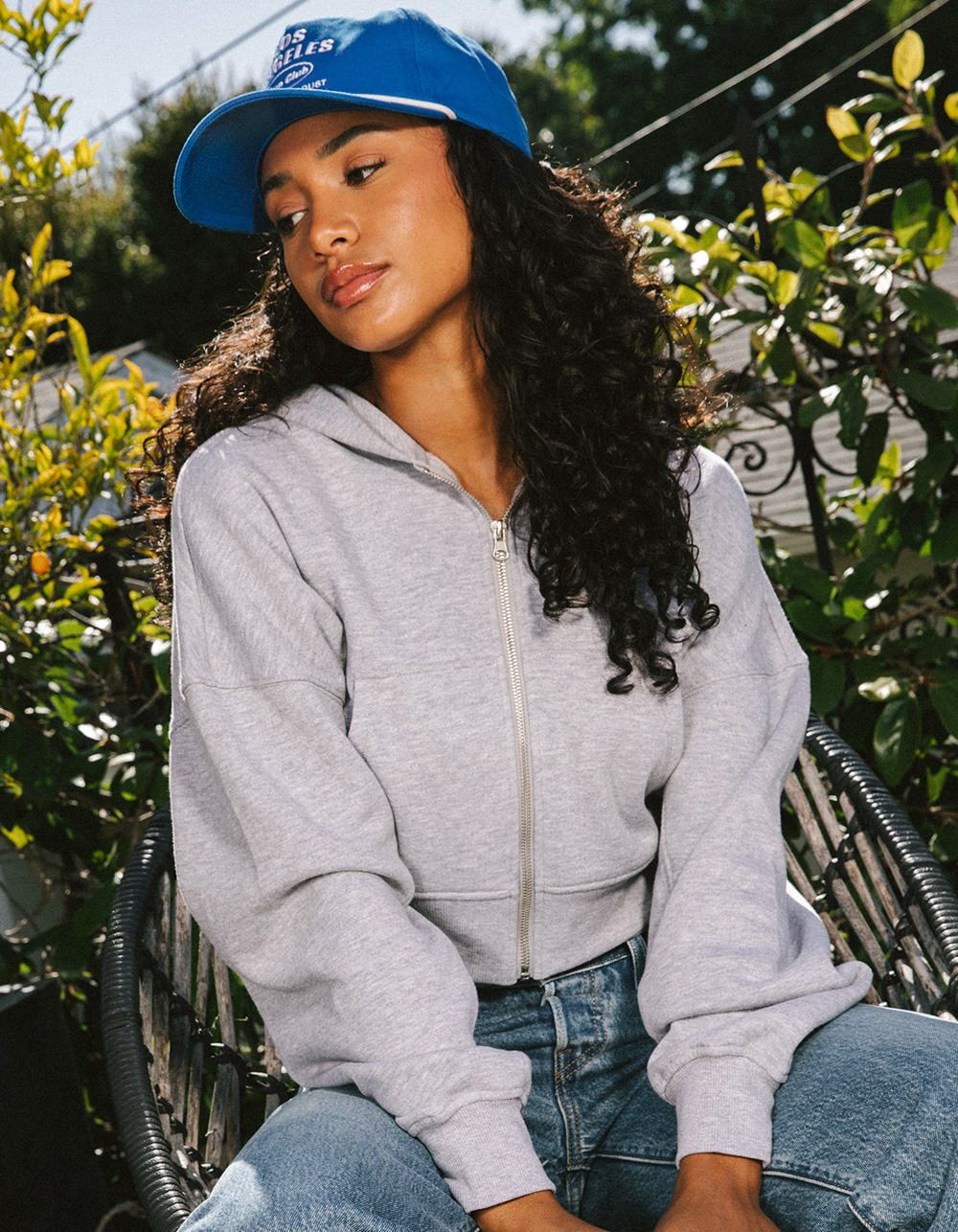 TILLYS Womens Cropped Zip-Up Hoodie - HEATHER GRAY - S | Tillys