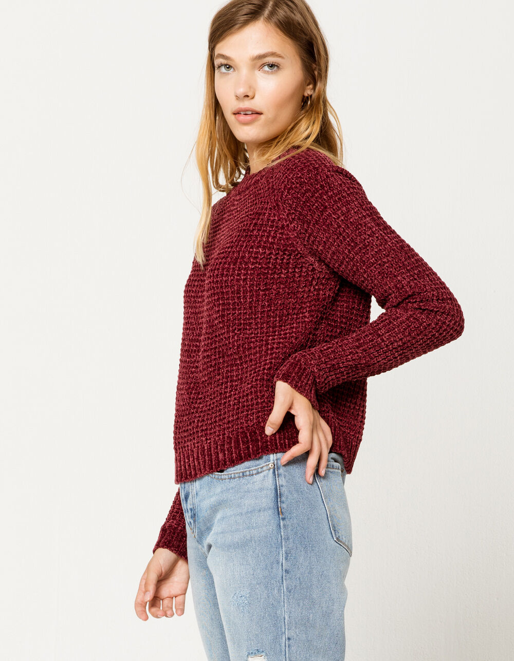 COCO & JAIMESON Chenille Womens Sweater - BERRY | Tillys