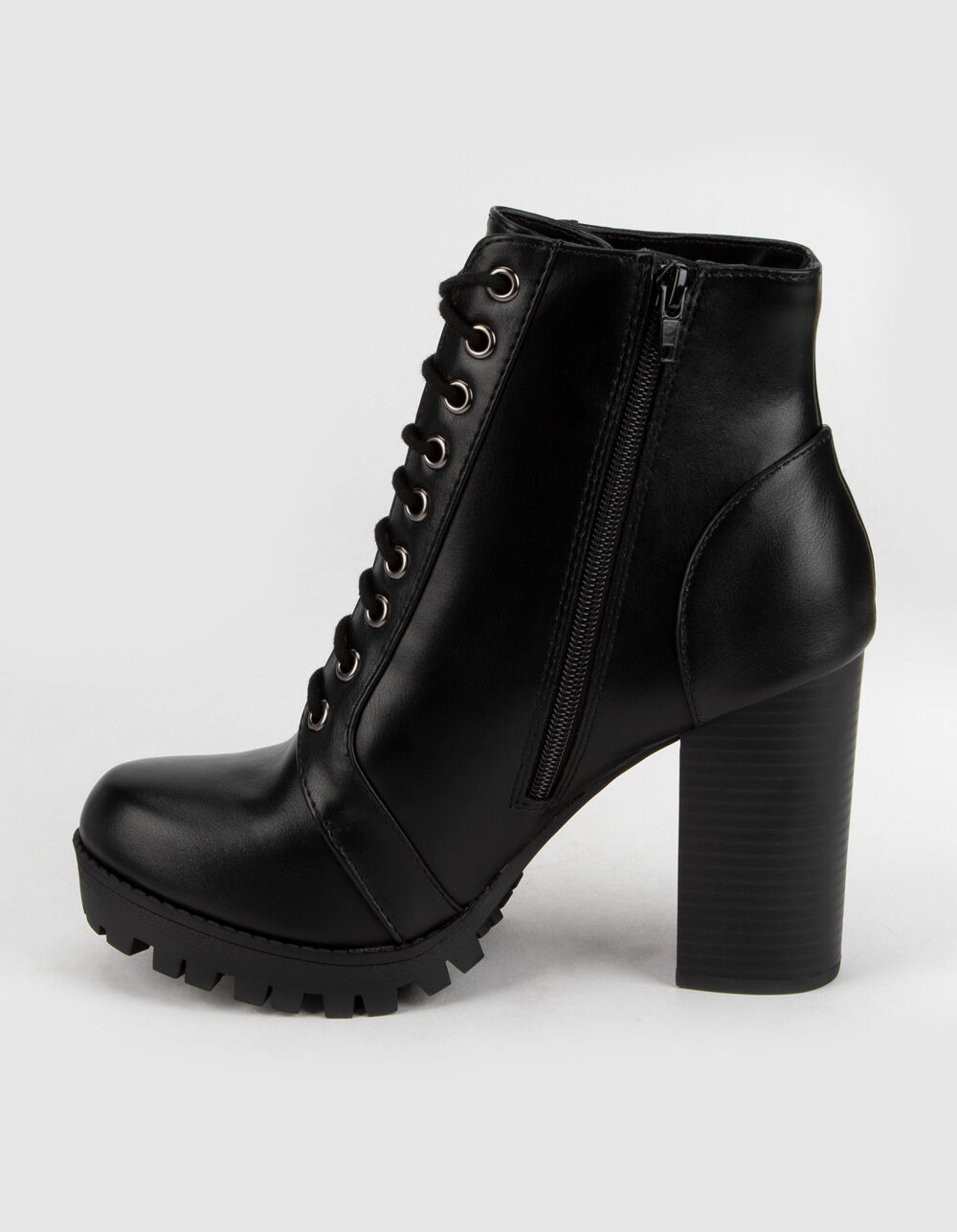 SODA Lace Up Womens Heeled Combat Boots BLACK Tillys
