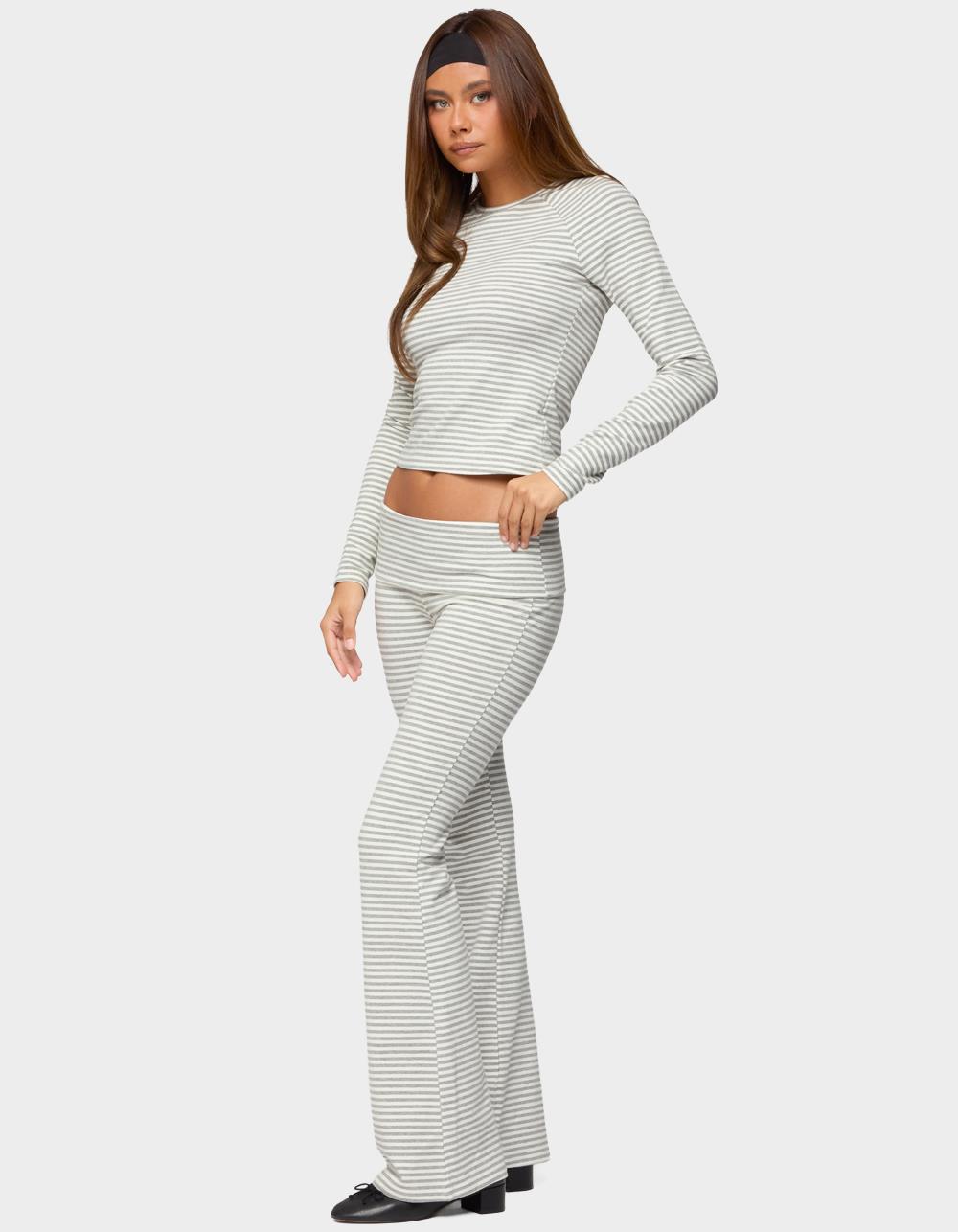 EDIKTED Kaeli Stripey Flared Leggings - GRAY