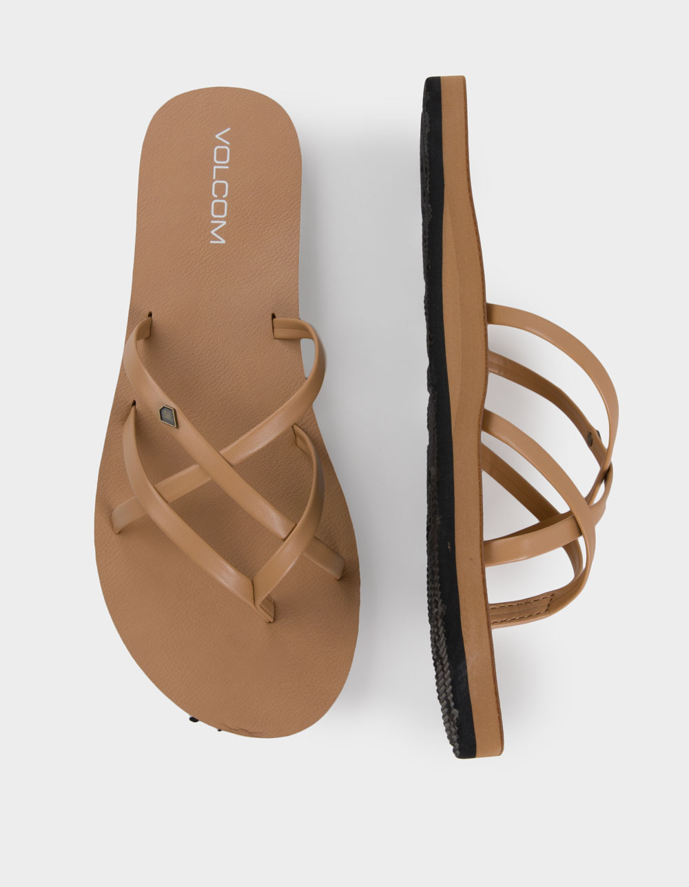 VOLCOM New School II Womens Thong Flip Flops - NATURAL