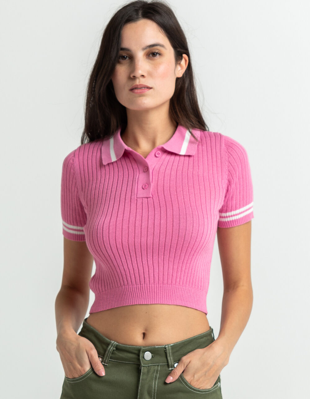 FULL TILT Tipping Womens Polo Shirt - PINK | Tillys