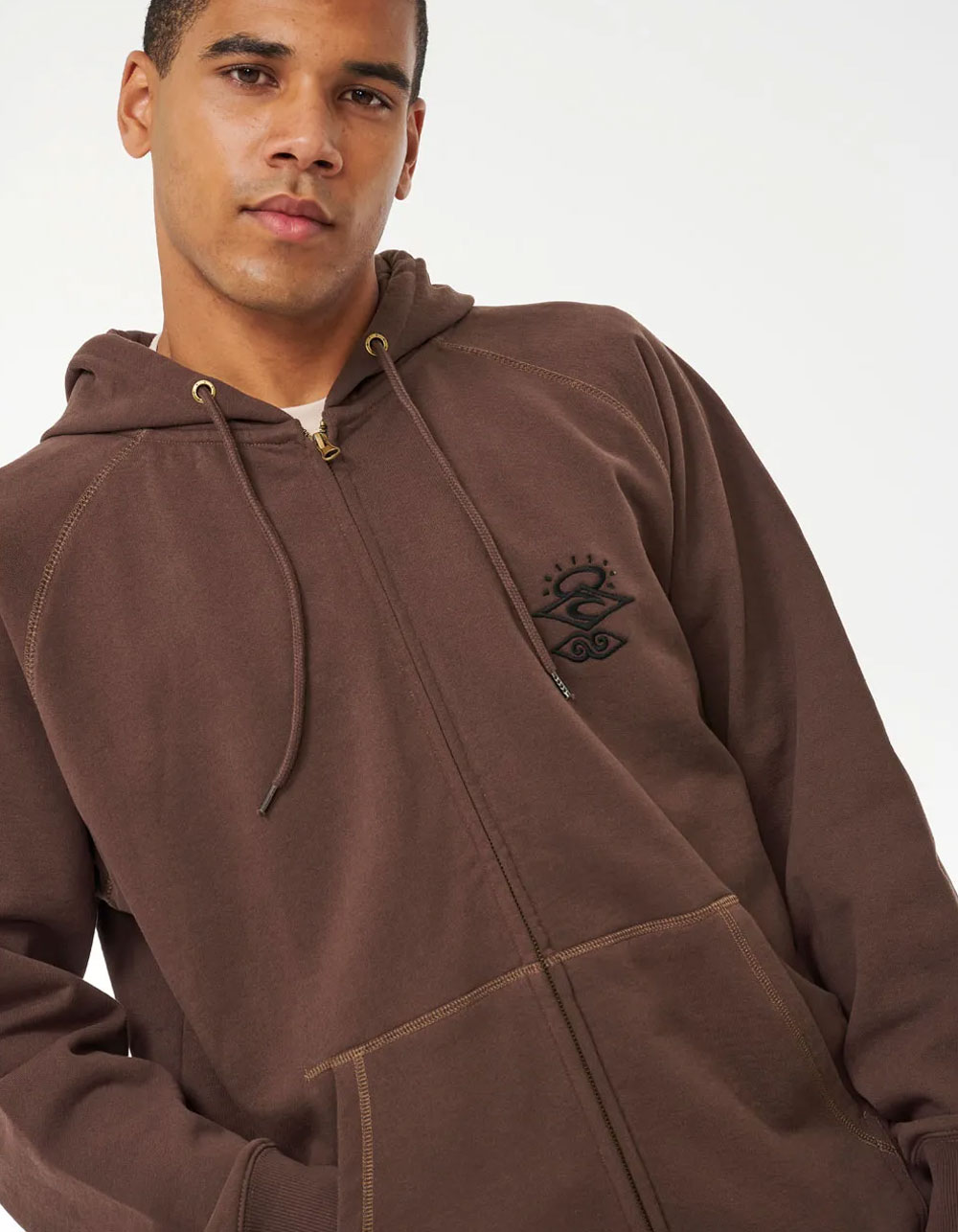 RIP CURL Searchers Mens ZipUp Hoodie BROWN Tillys