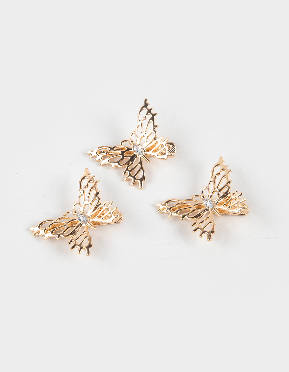 FULL TILT 3 Pack Metal Butterfly Clips - GOLD