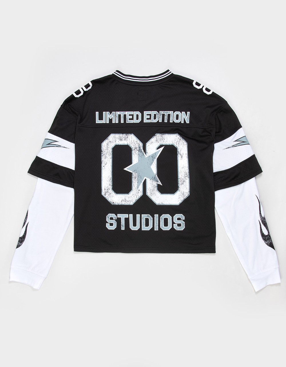 RSQ Mens Mesh Long Sleeve 2fer Jersey - BLACK