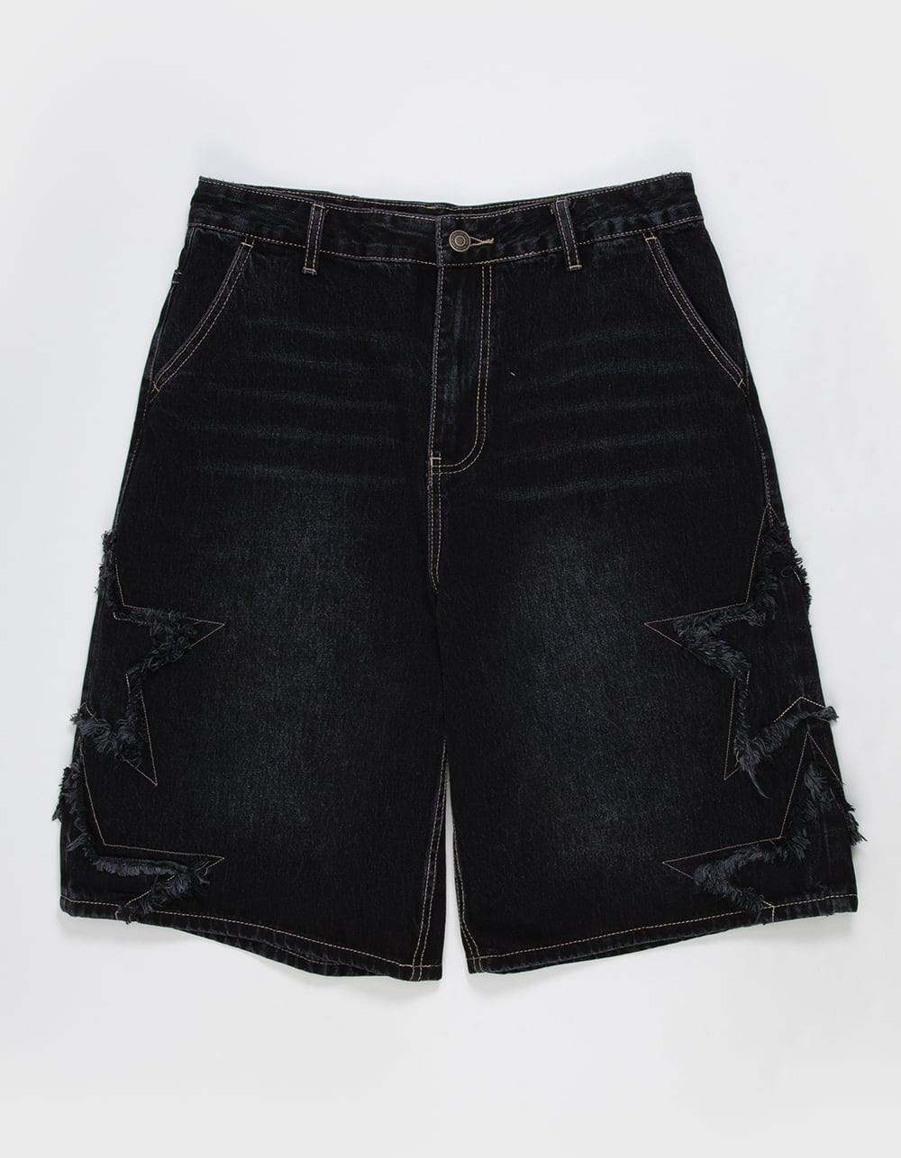 RSQ Mens Baggy Applique Jorts - WASHED BLACK