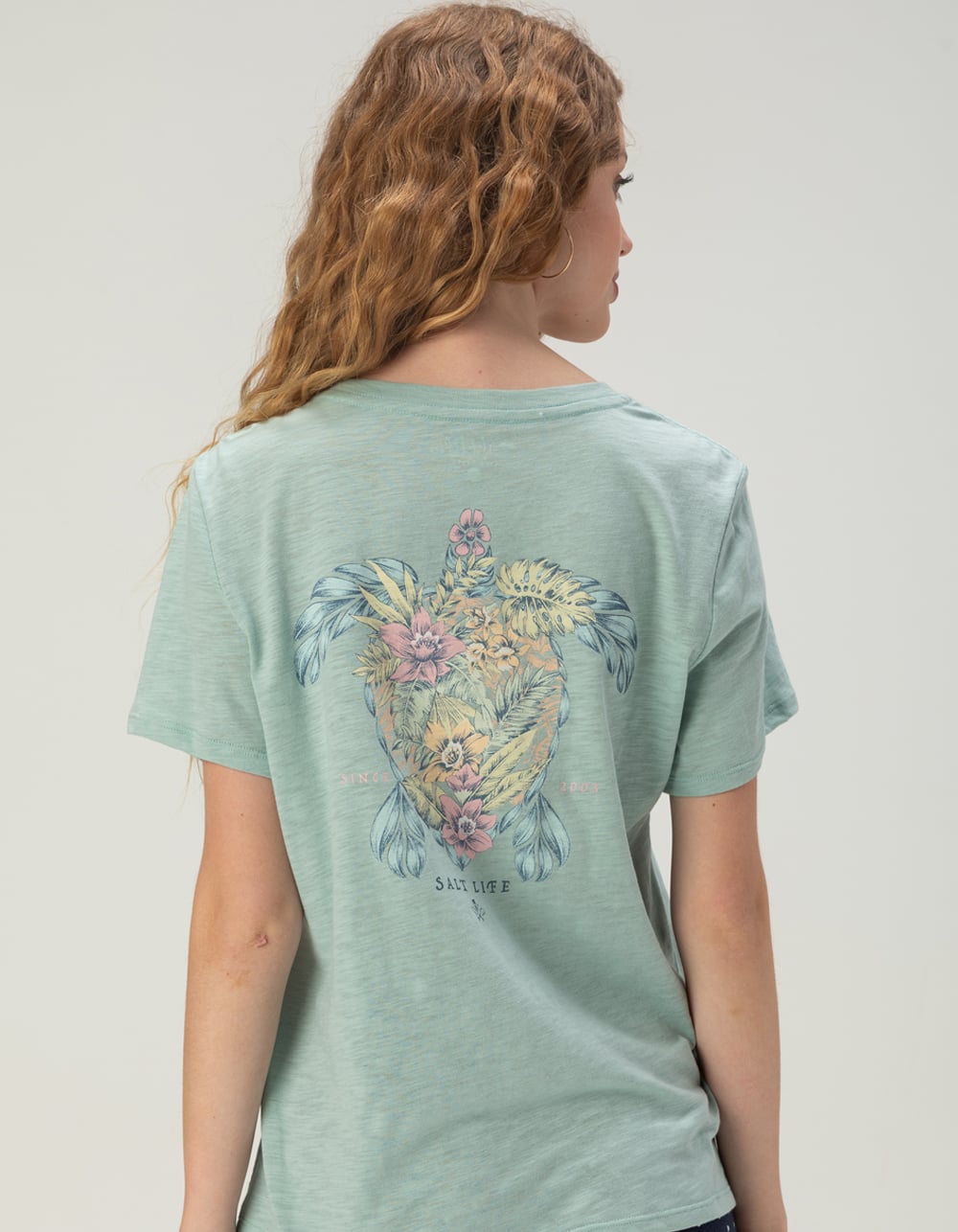 SALT LIFE Turtle Womens Boyfriend Tee - OLIVE
