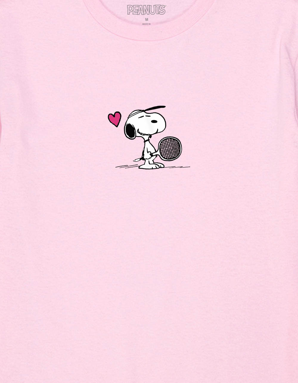 PEANUTS Snoopy Tennis Love Unisex Kids Tee - LIGHT PINK