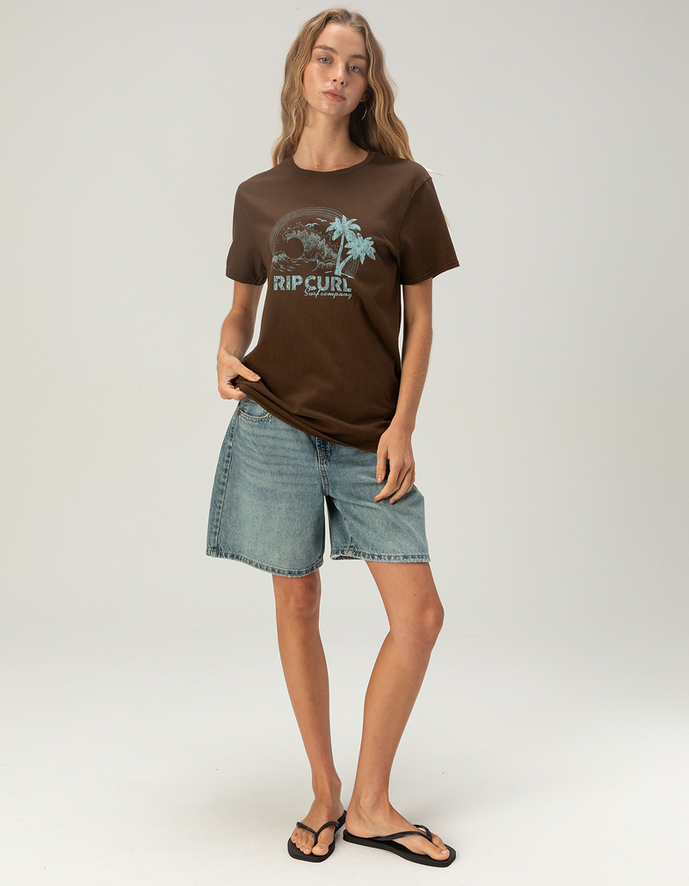 RIP CURL Y2K Seascape Womens Relaxed Tee - BROWN