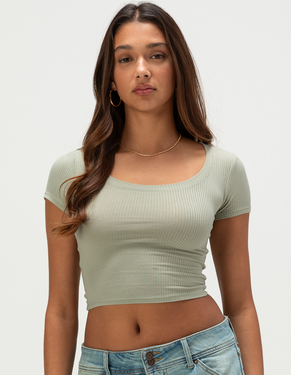 HEART & HIPS Womens Scoop Neck Top