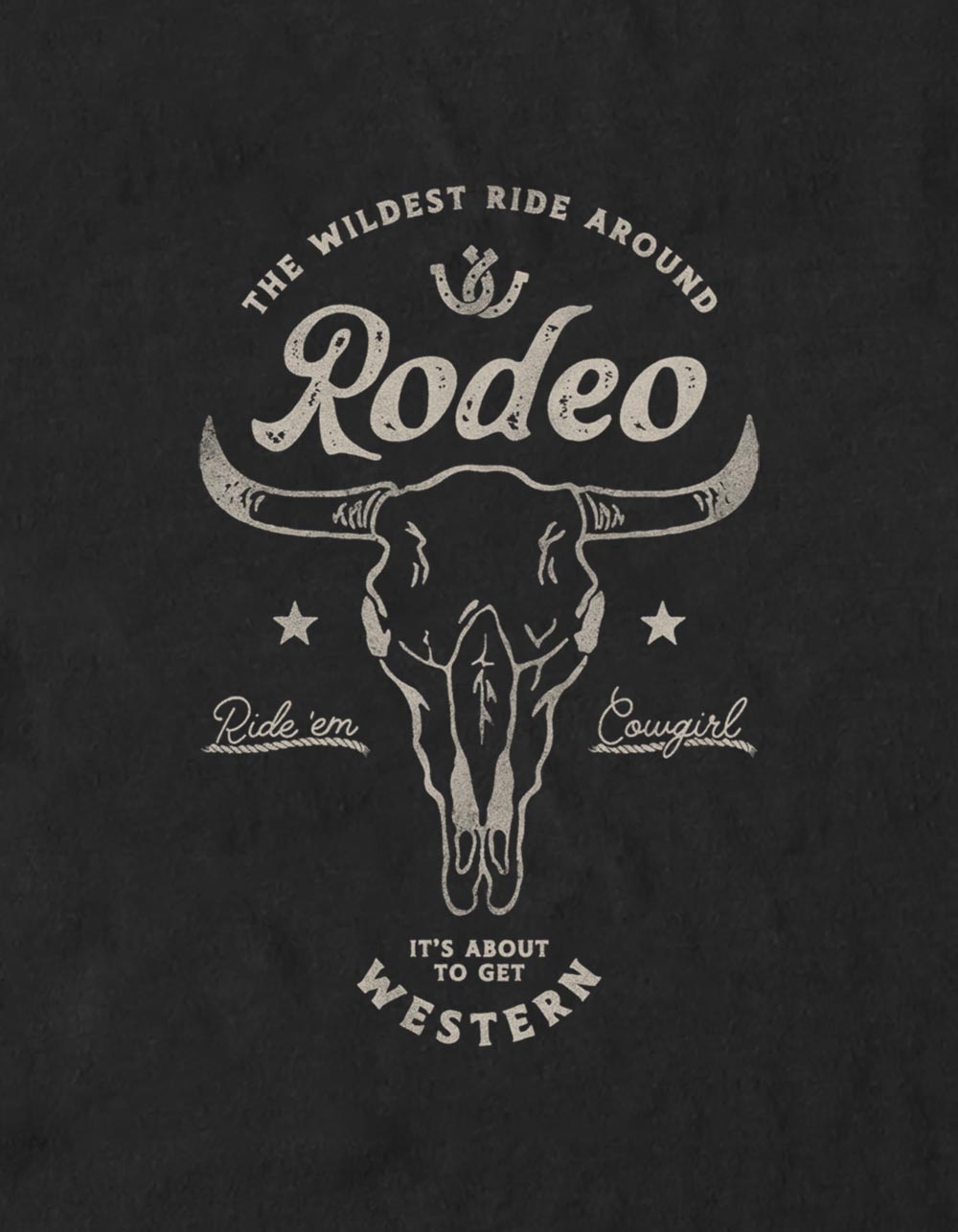 WESTERN Wildest Rodeo Unisex Tee - BLACK