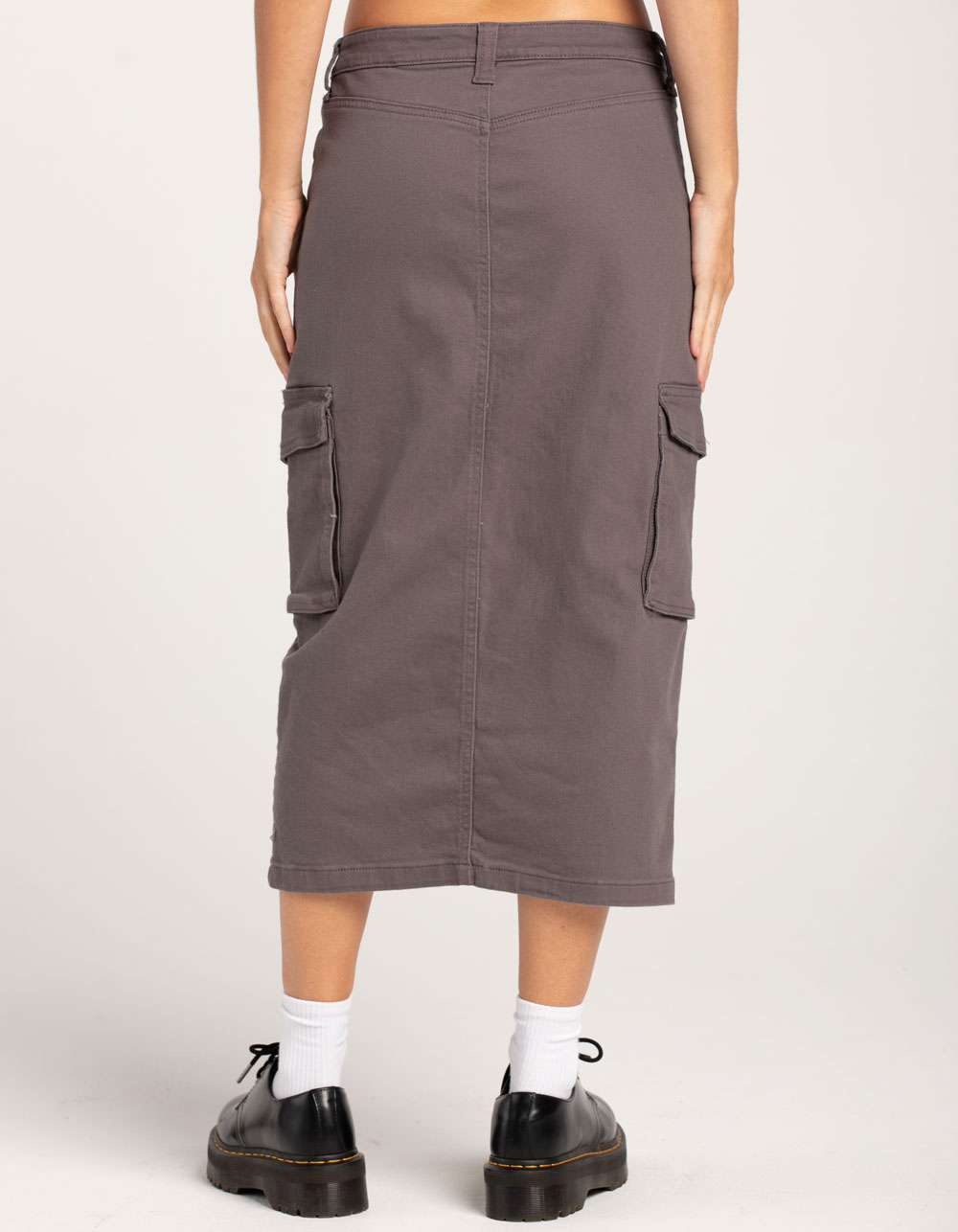 RSQ Womens Mid Rise Cargo Midi Skirt - GRAY