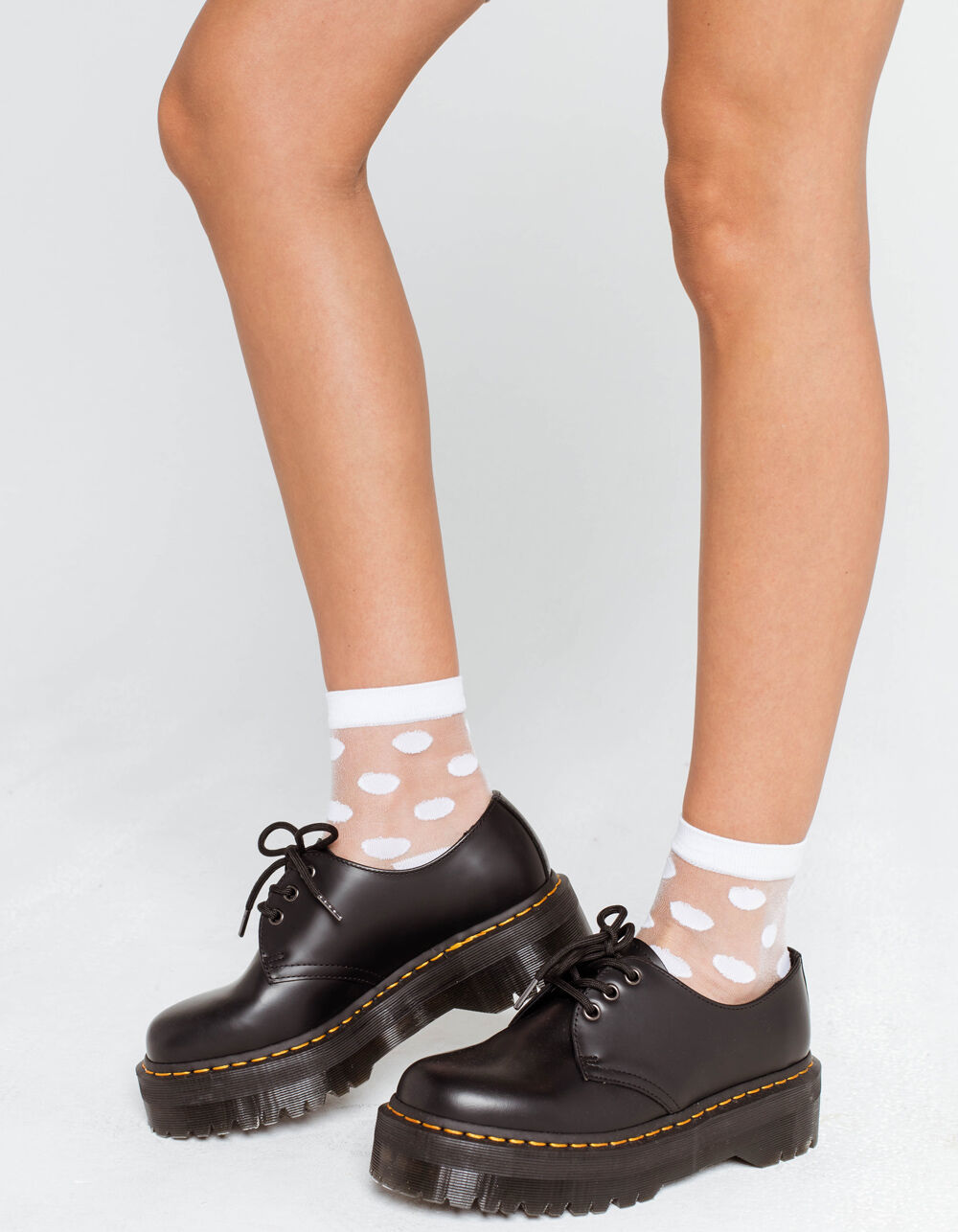 Sheer Polka Dot Womens Ankle Socks image number 1