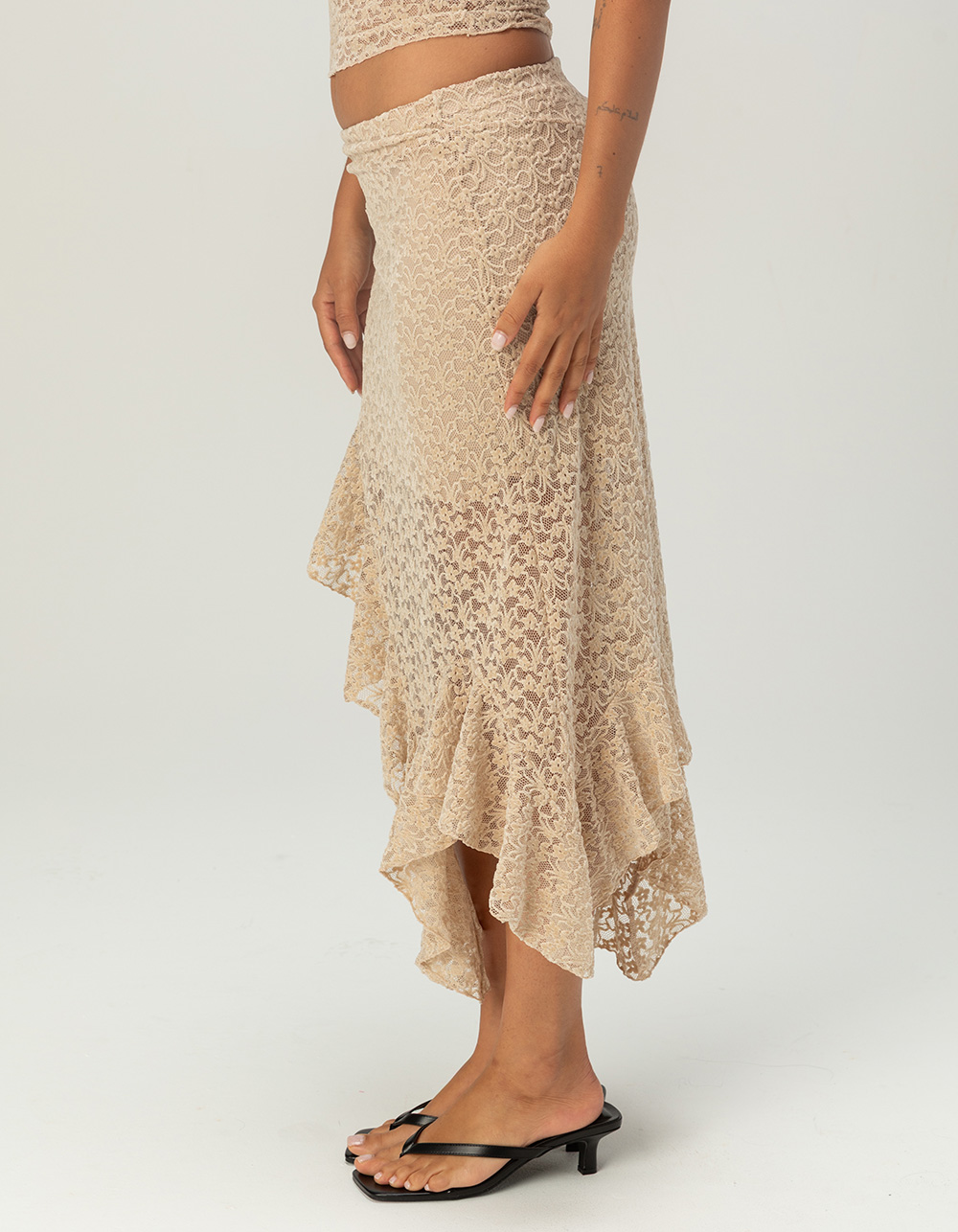 NECTAR CLOTHING Womens Midi Skirt - TAN