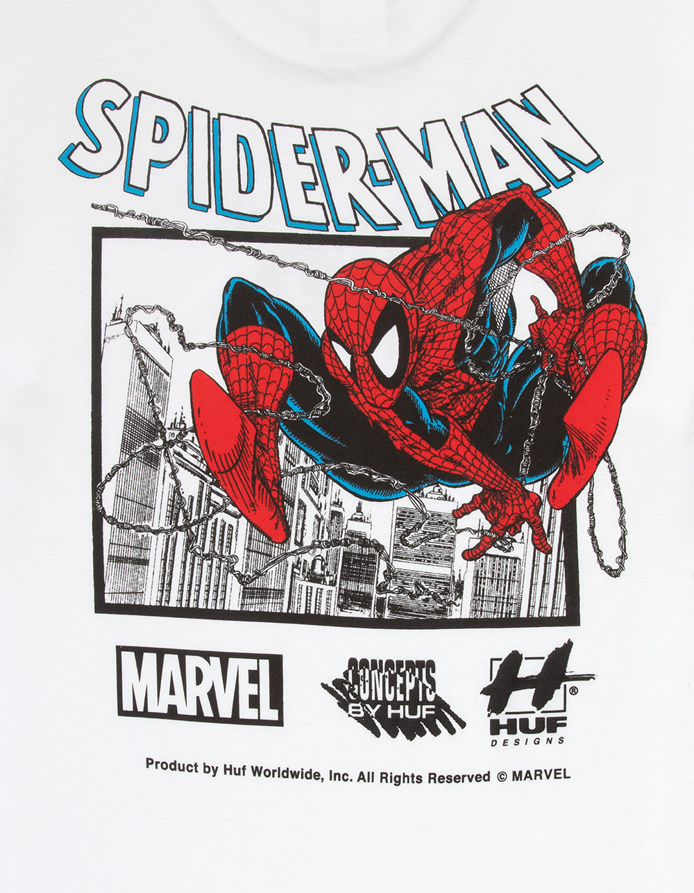 HUF x Marvel Spider-Man Webcrawl Mens Tee - WHITE