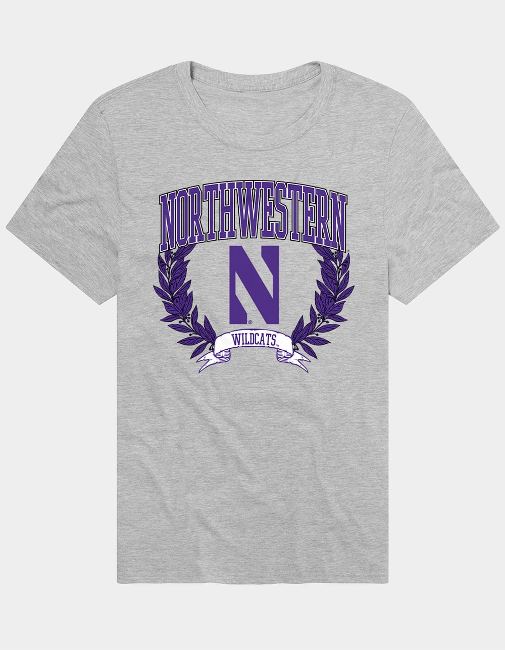 NORTHWESTERN UNIVERSITY Laurels Dark Mens Tee - HEATHER GRAY