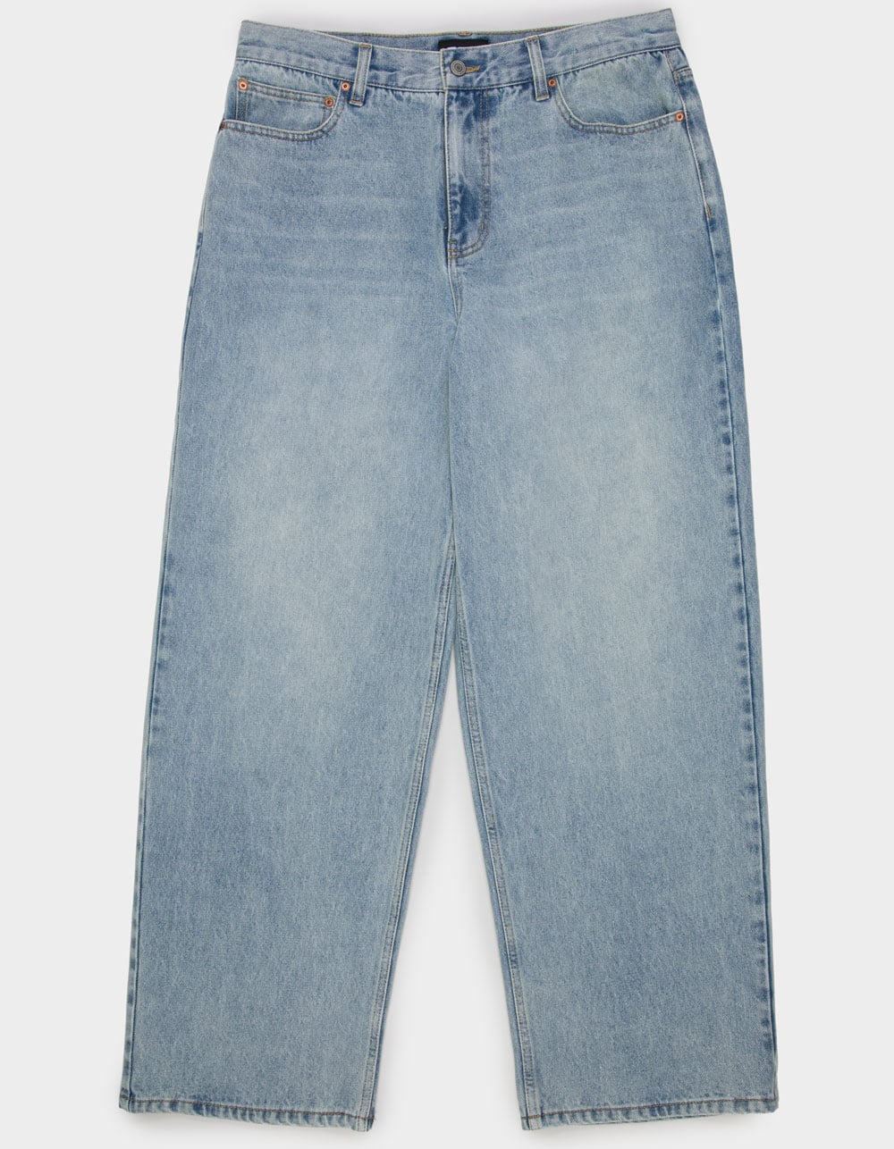 RSQ Mens Extra Baggy Embroidered Jeans - LIGHT INDIGO