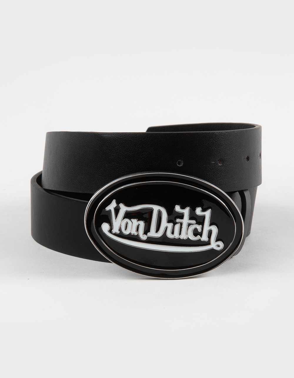 VON DUTCH Enamel Plaque Buckle Belt  - BLACK