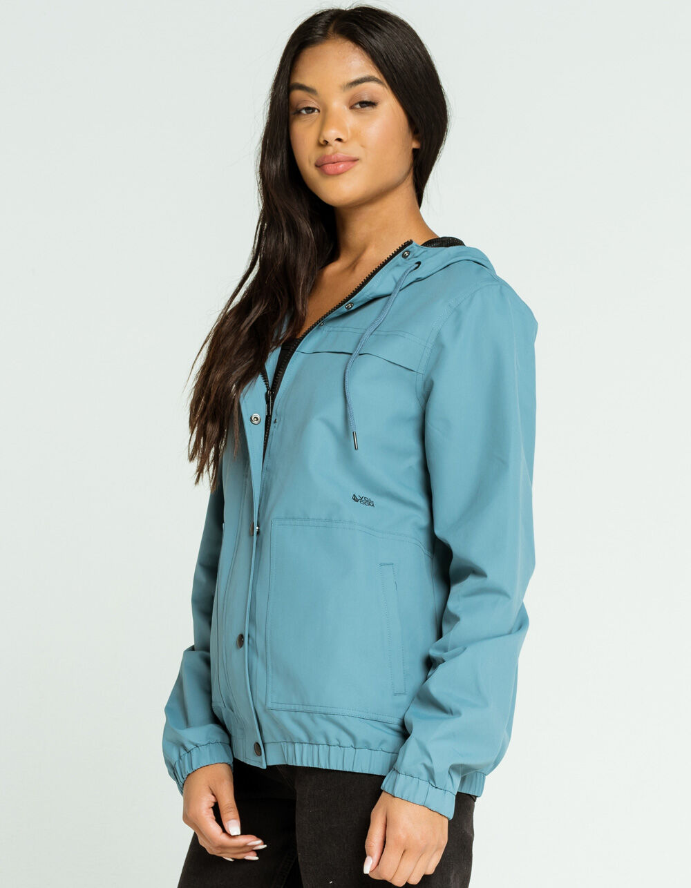 Enemy Stone Womens Light Blue Windbreaker Jacket LIGHT BLUE