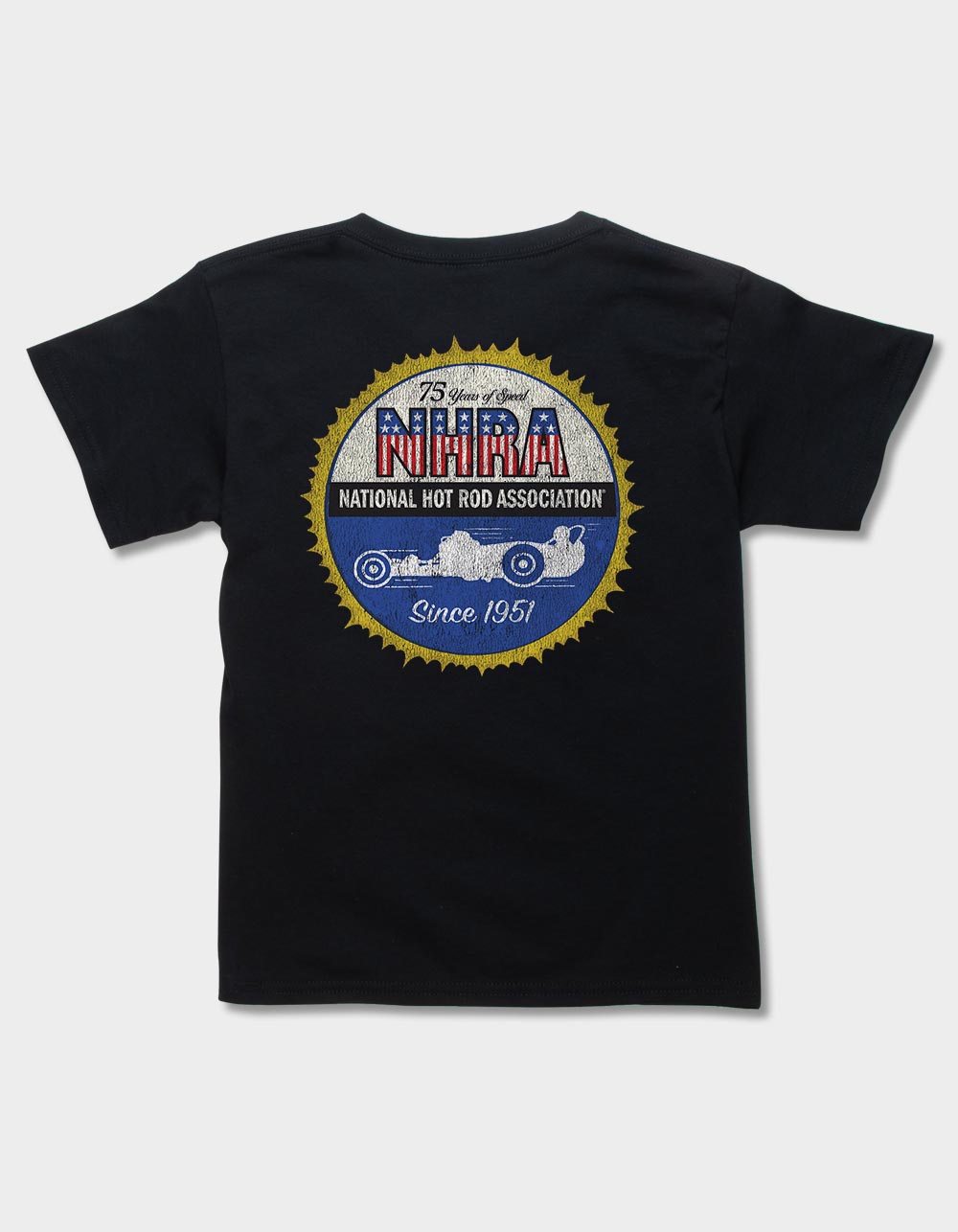 NHRA 75 Years Of Speed Unisex Kids Tee - BLACK