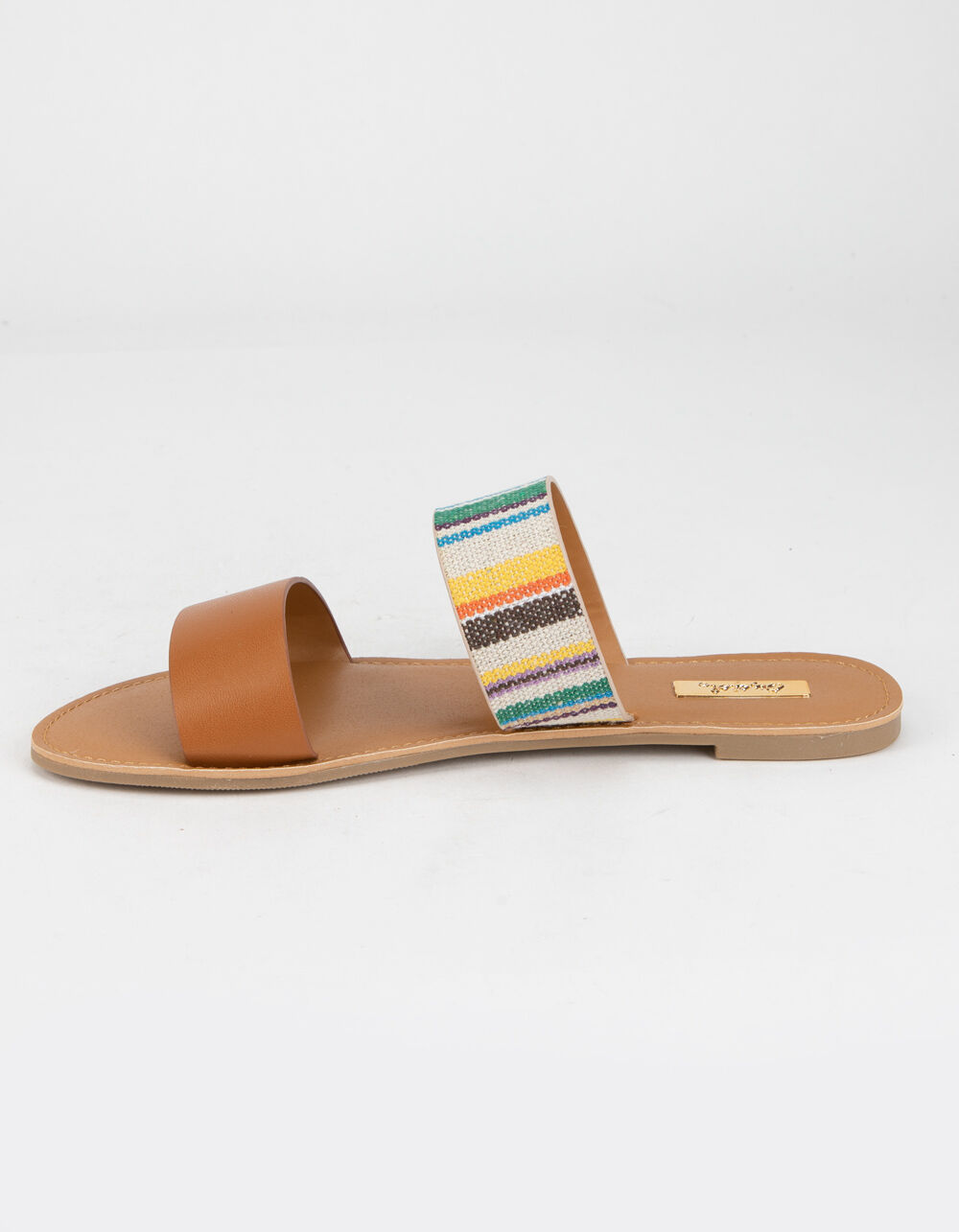 QUPID Woven Two Strap Womens Sandals - CAMEL | Tillys