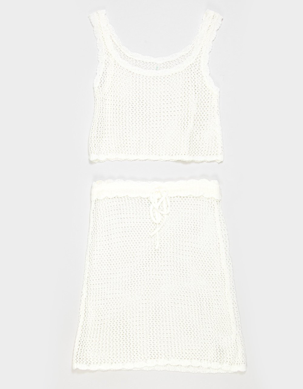 BEACH LINGO Girls 2 Piece Crochet Cover-Up Set - CREAM