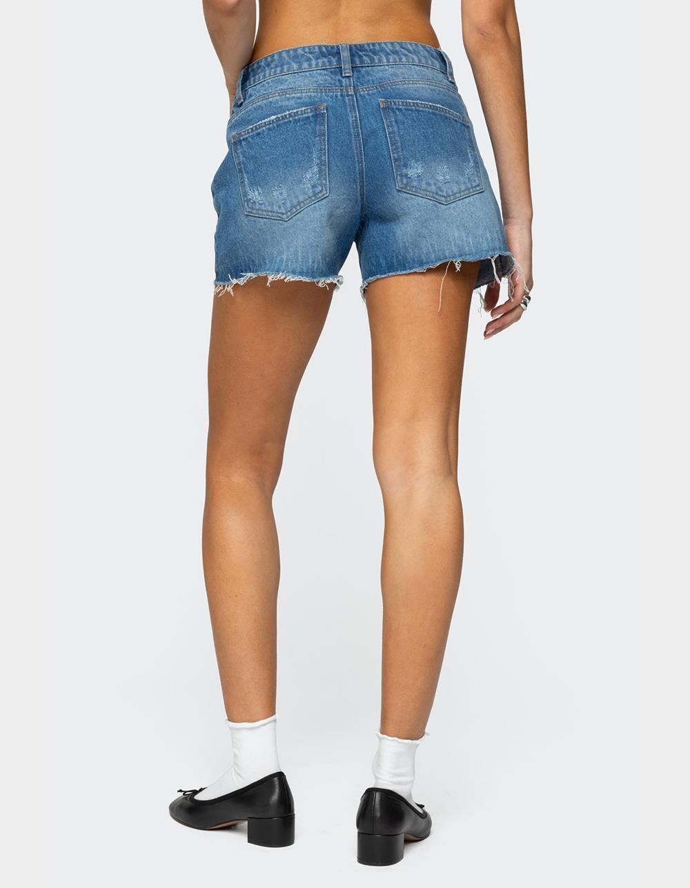EDIKTED Scottie Low Rise Denim Shorts