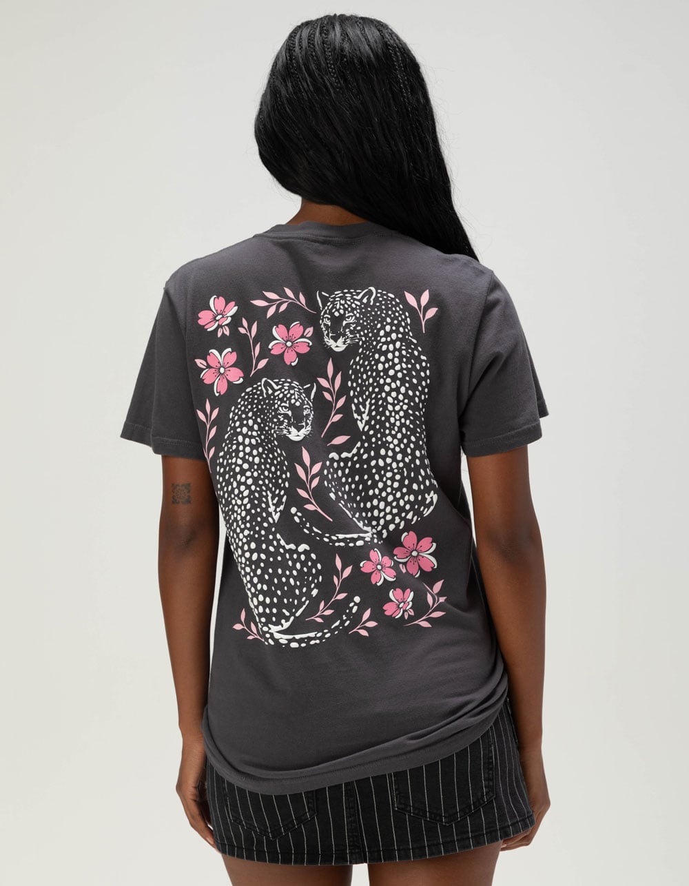 RIOT SOCIETY Cheetah Womens Tee - CHARCOAL