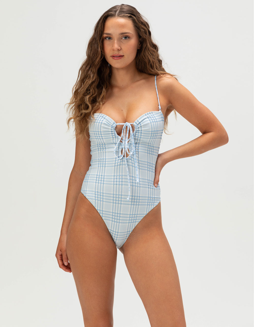 O'NEILL Catamaran Plaid Texture One Piece Swimsuit - BLUE COMBO