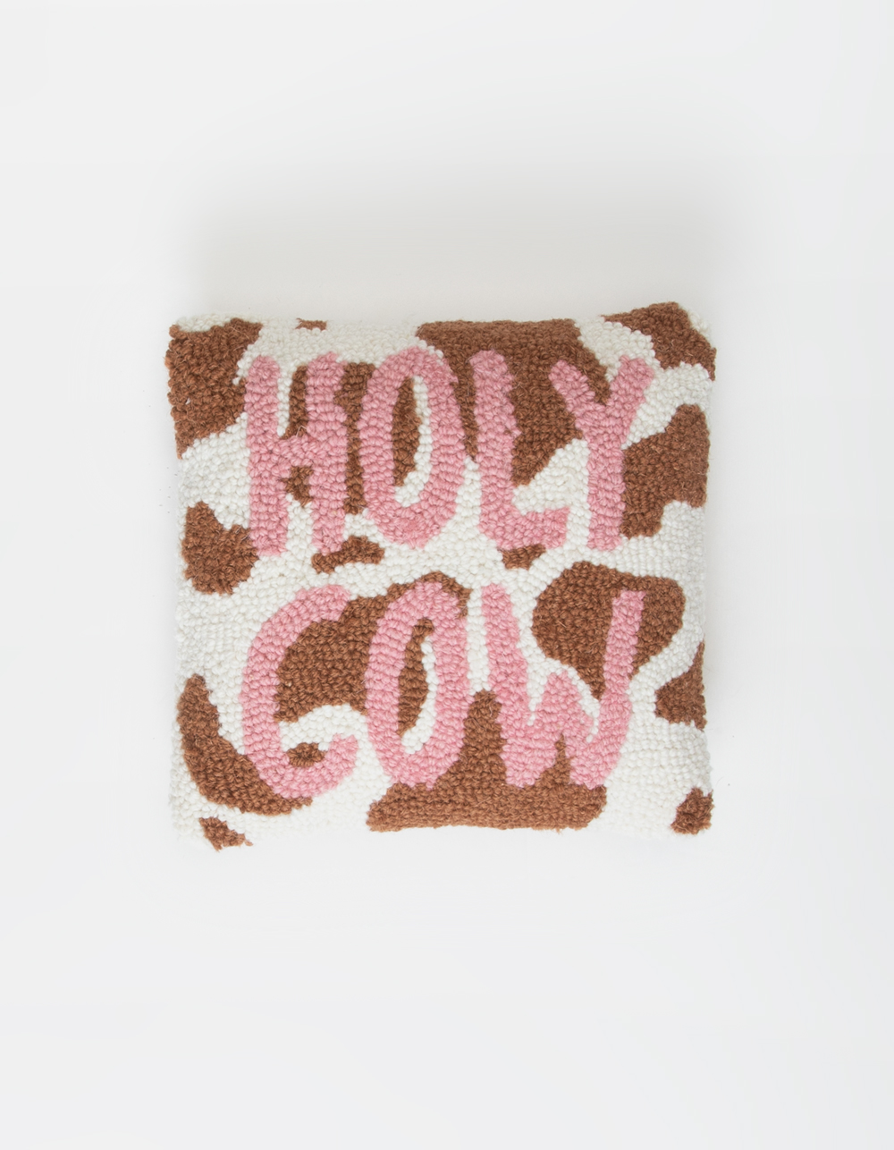 Holy Cow Hook Throw Pillow PINK/BROWN Tillys
