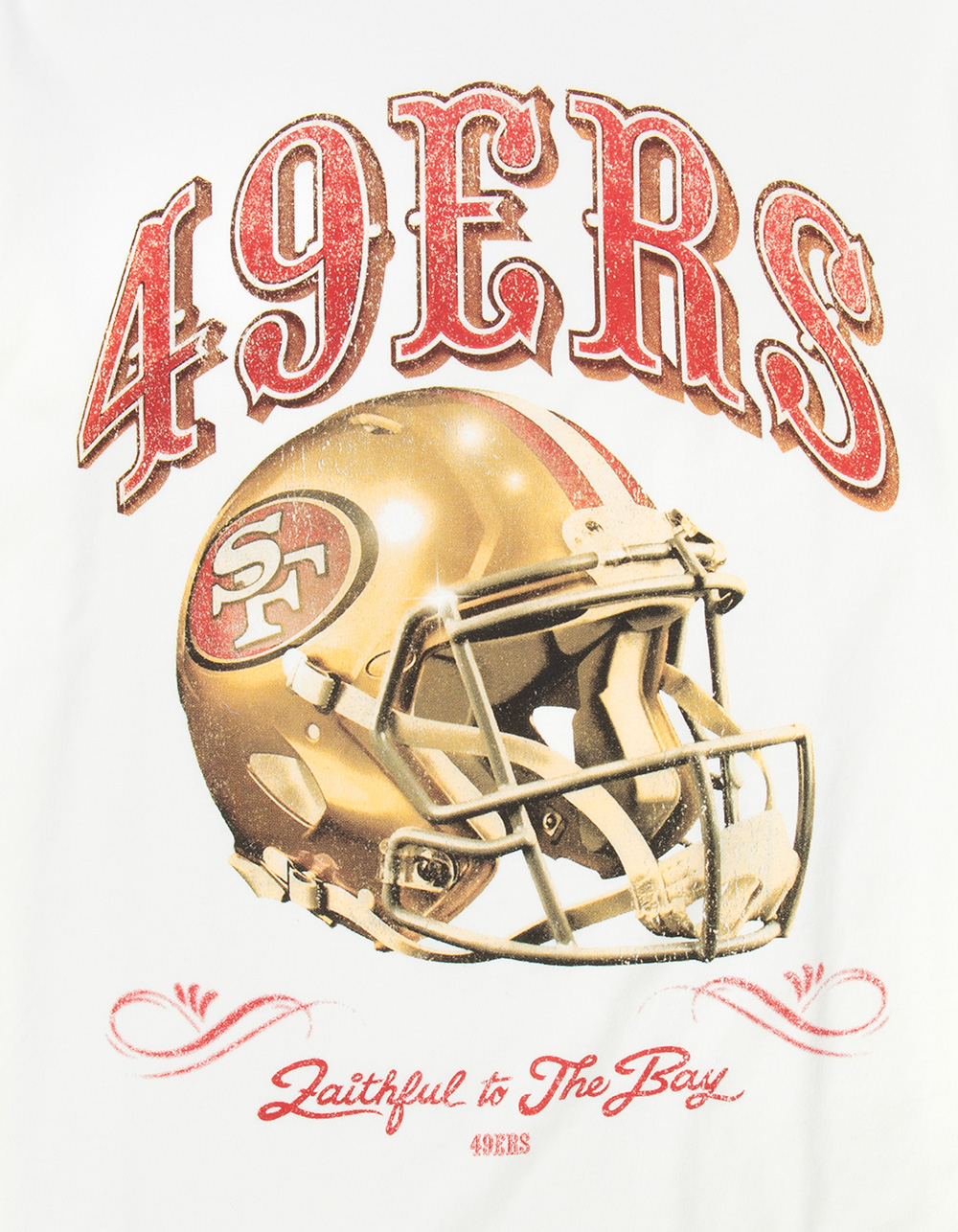 THE WILD COLLECTIVE San Francisco 49ers Helmet Mens Boxy Tee - CREAM