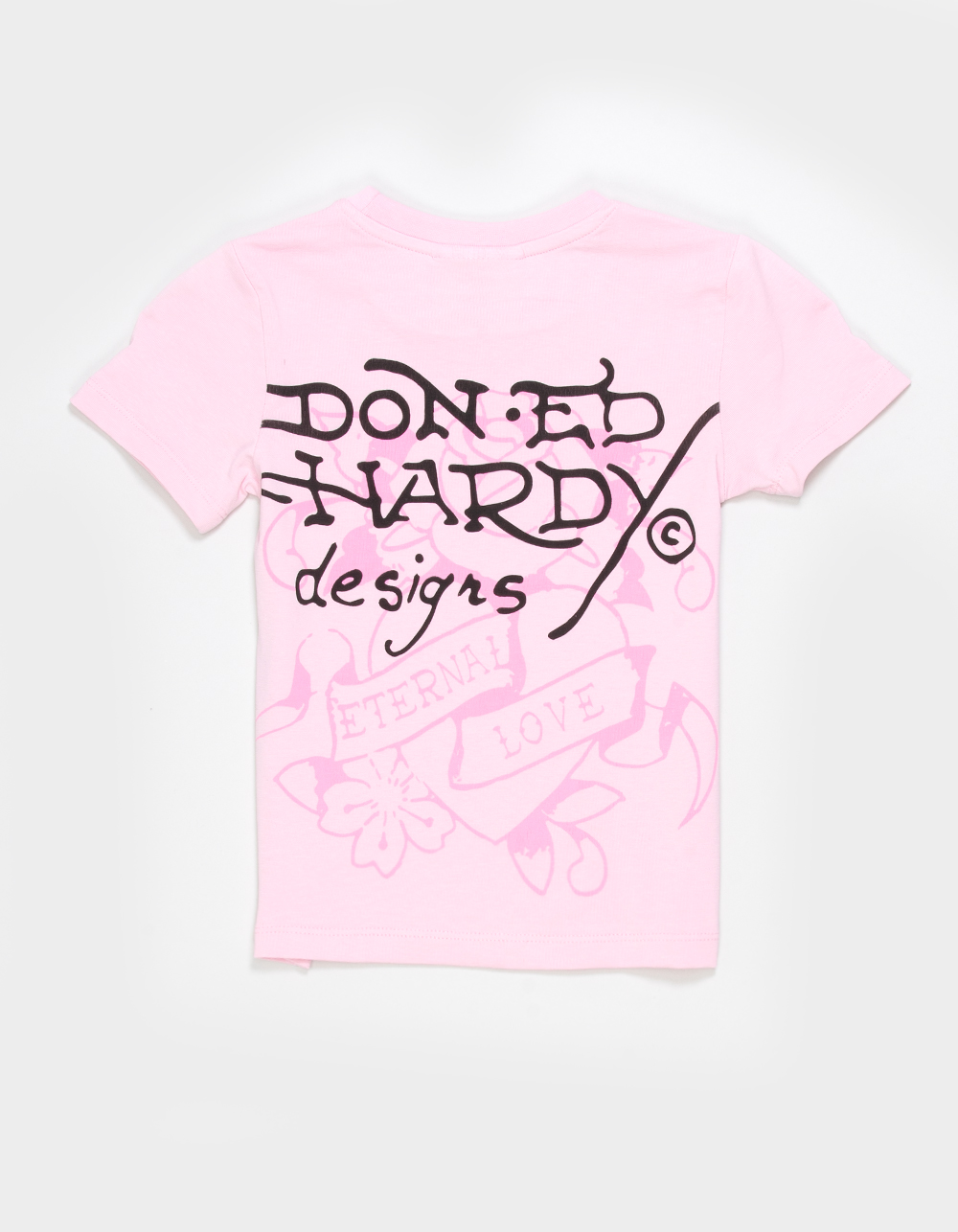 ED HARDY Rose Butterfly Girls Tee - LIGHT PINK