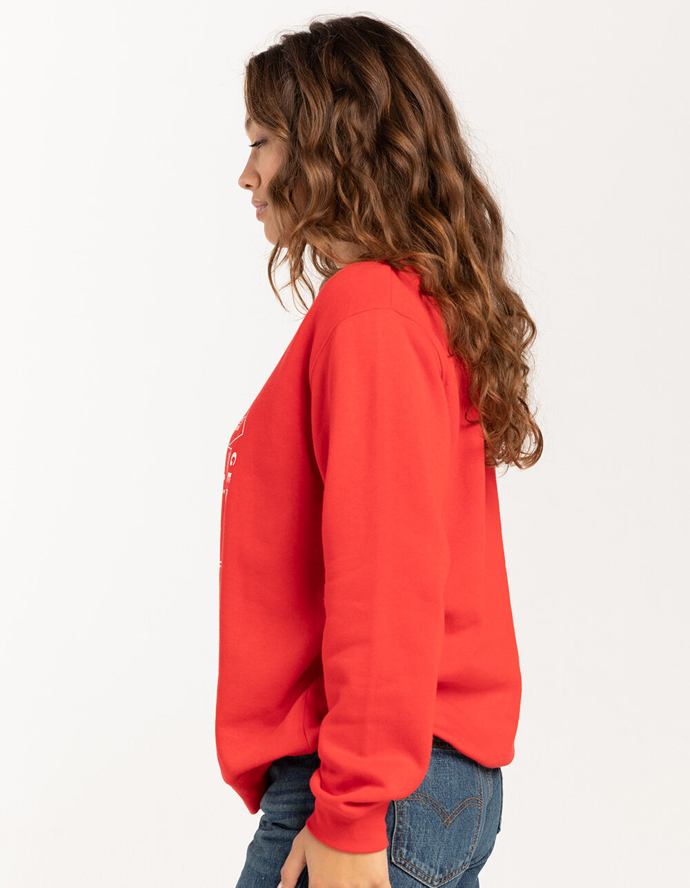 BREW CITY Budweiser Womens Crewneck Sweatshirt - RED