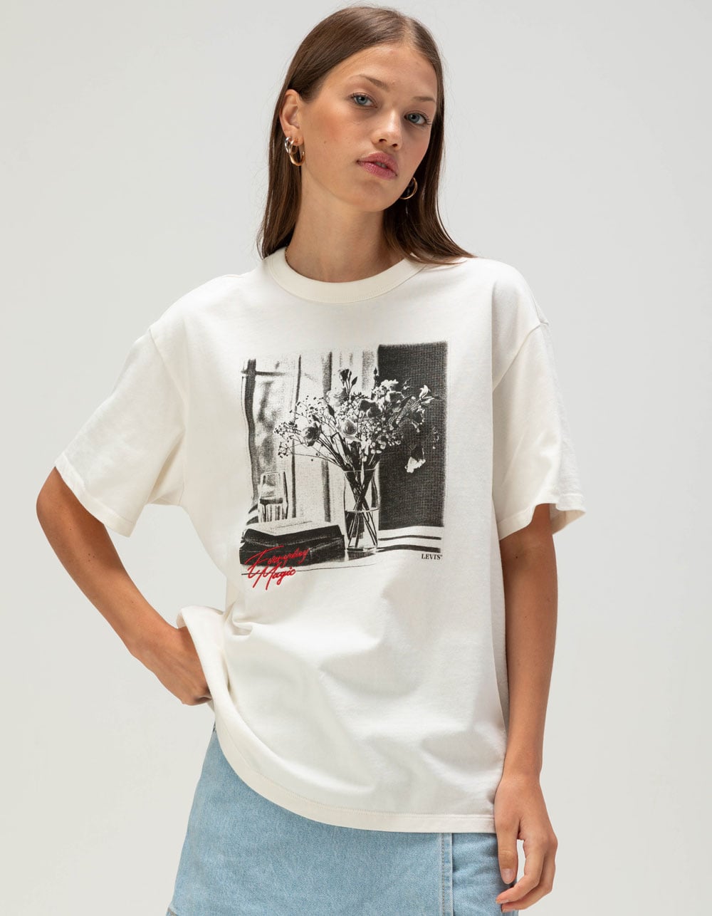 LEVI'S Tabor Moody V Womens Tee - WHITE