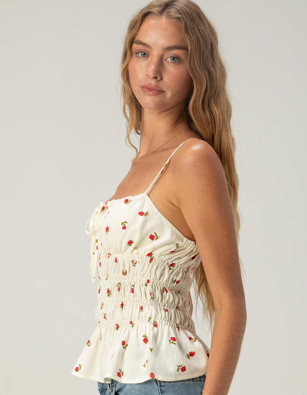 RHYTHM Mila Womens Floral Cami - CREAM