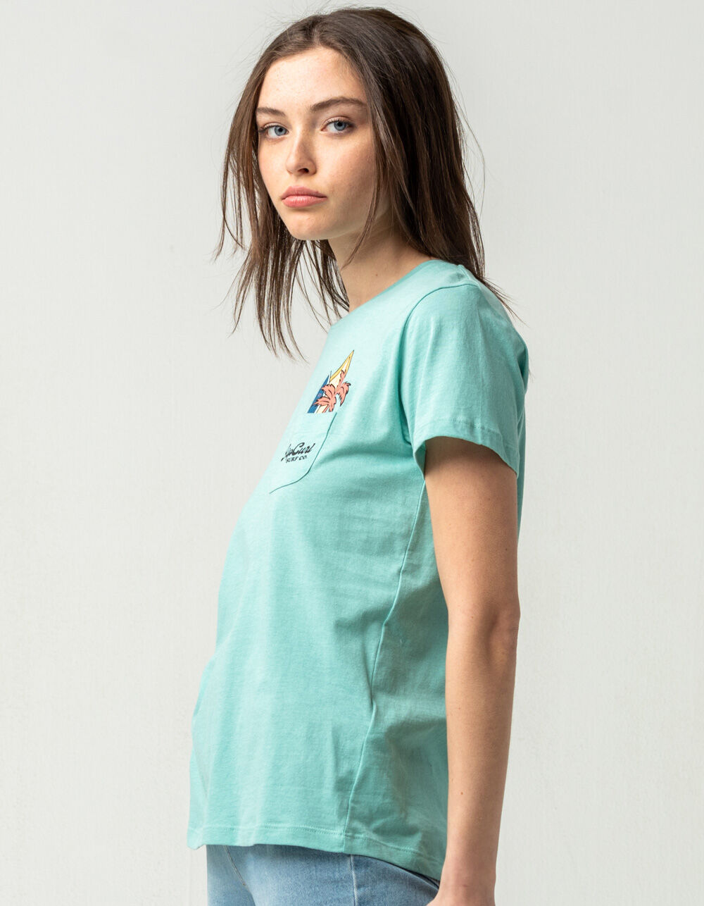 RIP CURL Paradise Womens Pocket Tee TEAL Tillys