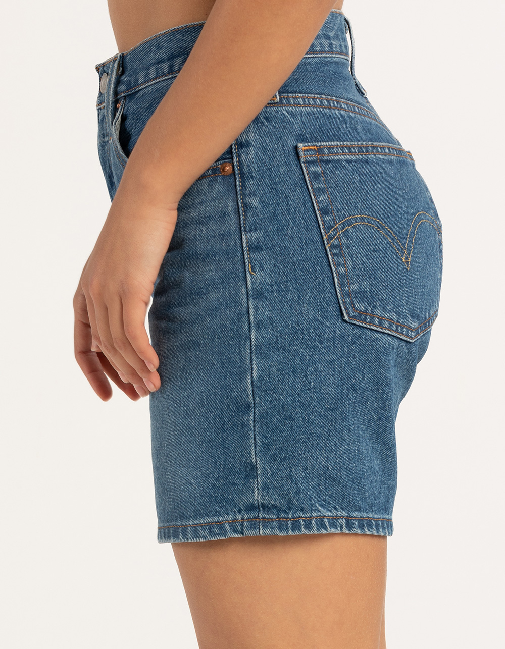 LEVI'S 501 Mid Thigh Womens Denim Shorts Oxnard Choice MED BLAST