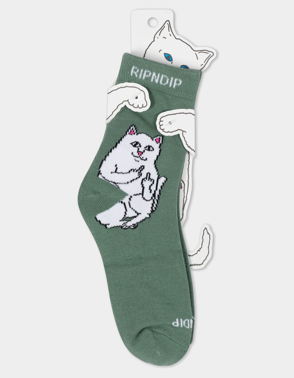 RIP N DIP Lord Nermal Mens Mid Crew Socks - GREEN COMBO