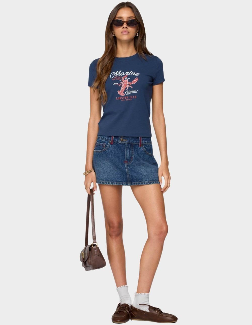 EDIKTED Lobster Club Tee - BLUE