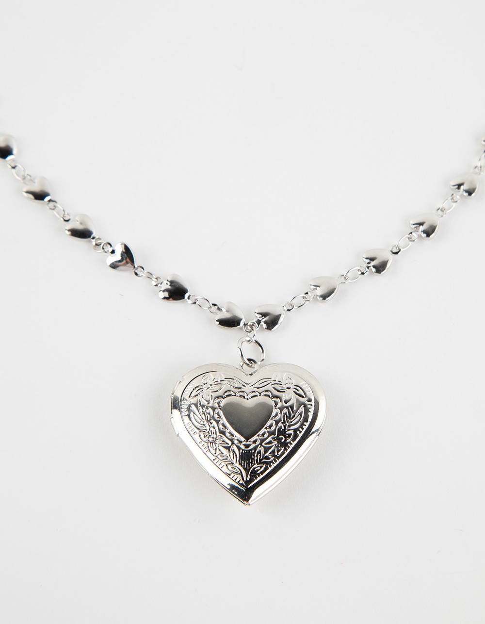 FULL TILT Lux Heart Locket Necklace - SILVER