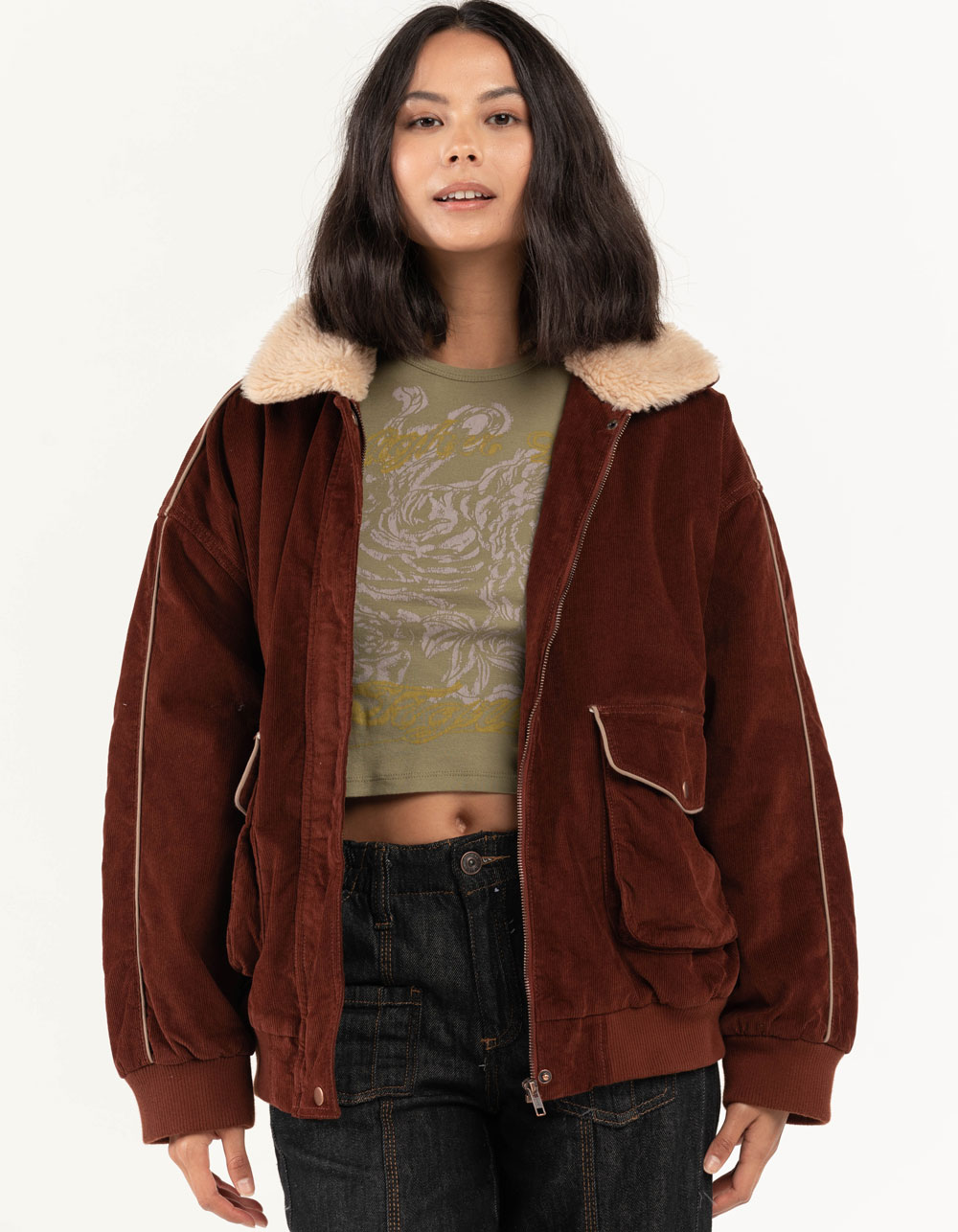 BDG Urban Outfitters Roan 70s Womens Cord Jacket - RUST | Tillys