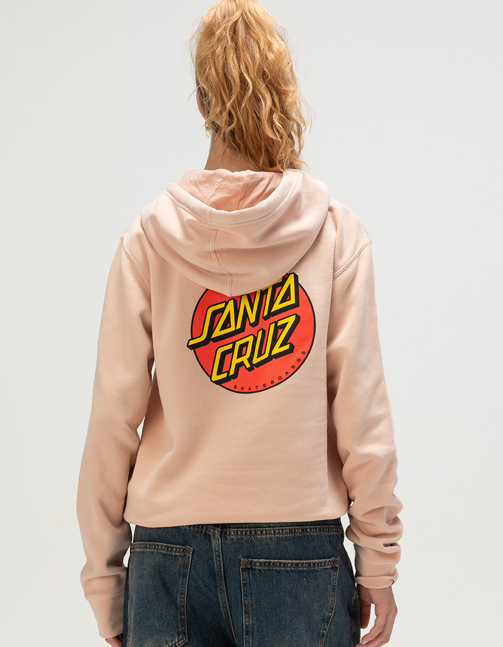 SANTA CRUZ Classic Dot Womens Relaxed Hoodie - PINK